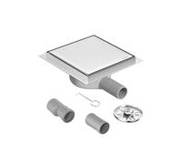 Neodrain Shower Drain Stainless Steel Square Floor Drain 2 in 1 Tile Insert with 360° Siphon, Hair Strainer and Drain Adapter, 150 x 150 mm