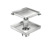 Neodrain ZS3T0106 Square Shower Drain with Tile insert Grate, 6-Inch, Brushed 304 Stainless Steel