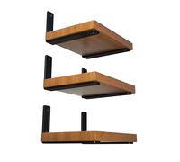 NEODROP 6-Pack 10 Inch L Shelf Brackets, Premium Heavy Duty Floating Bracket for Kitchen, Mantel Open Shelving | Quarter Inch (1/4") Thick | Black Powder Coated Steel