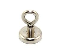 Neodymium Clamping Magnet With M6 Eyebolt For Hanging, Holding Or Displaying Items - 32mm Dia - 36.4Kg Pull