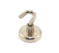 Neodymium Clamping Magnet With M6 Hook For Hanging, Holding Or Displaying Items - 32mm Dia - 36.4Kg Pull