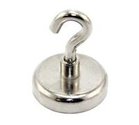 Neodymium Clamping Magnet With M8 Hook For Hanging, Holding Or Displaying Items - 48mm Dia - 95Kg Pull