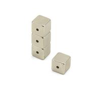 Neodymium Halbach Array Magnet 10 X 10 X 10mm With 2mm Hole Through The Side - 4.8Kg Pull (Pack Of 4)