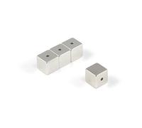 Neodymium Halbach Array Magnet for Placing on a Non-Magnetic Rod and to Produce a Halbach Array - 10mm x 10mm x 10mm with 2mm Hole Through The Side - Pack of 40