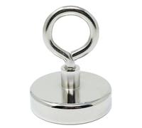 Neodymium Machine Lathed Clamping Magnet With M10 Eyebolt For Holding, Hanging & Displaying Items - 75mm - 200Kg Pull