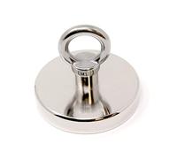 Neodymium Machine Lathed Clamping Magnet with M12 Eyebolt for Magnet Fishing, Treasure Hunting, Recovery, Holding, Hanging and Displaying Items - 100mm dia - 380kg Pull