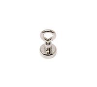 Neodymium Machine Lathed Clamping Magnet with M4 Eyebolt for Holding, Hanging and Displaying Items - 16mm dia - 9.7kg Pull - Pack of 20