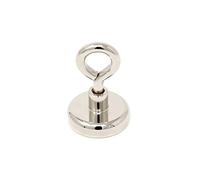 Neodymium Machine Lathed Clamping Magnet with M6 Eyebolt for Holding, Hanging and Displaying Items - 32mm dia - 37.2kg Pull - Pack of 1