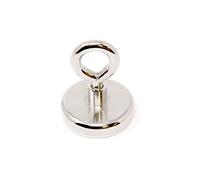 Neodymium Machine Lathed Clamping Magnet with M8 Eyebolt for Holding, Hanging and Displaying Items - 48mm dia - 98.5kg Pull - Pack of 1