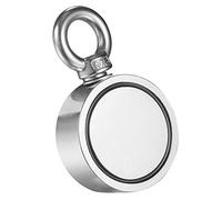 Neodymium Magnet Double Sided 600 lbs Pull Force for Fishing and Treasure Hunting, Heavy Duty, Durable Magnetic Tool for Strong Grip and Secure Retrieval