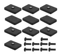 Neodymium Magnets, 10 Pcs Anti-Scratch Rubber Coated Neodymium Magnets with M4 Male Threaded Stud, 43 x 31 x 7 mm Strong Monting Rectangular Magnet Brackets Holder