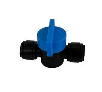 NeoFit Acetal Ball Valve with Push-Fit Technology, 3/8" OD Tube Size, Quarter Turn, Food-Grade Polypropylene Body, Black, by Neo-Pure for Water Systems