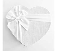 NEOFLEUR Set of 3 Heart Florist Gift Boxes, Flower Box with Silk Ribbon Bow. Jet Black, Valentine Red, Charcoal Grey & Pearl White.. Heart Flower Gift Box (Ivory White)