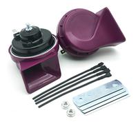 NEOGET Car Horn 12V Super Loud Electric Waterproof High Low Daul Tone Fit for 12 Any Volt Vehicles Auto Replacement Universal Horn Kit (Purple)