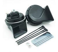NEOGET Horns Car Horn 12V Super Loud Electric Waterproof Horn High Low Daul Tone Fit for Any 12 Volt Vehicles Auto Replacement Universal Horn Kit (Black)