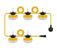 Neoglint Construction String Lights, 50FT LED Work Light with Climbing Hook, 6000K White IP65 Waterproof 50W Mains Powered Security Lights for Garden, Garages, Construction Sites, Renovation