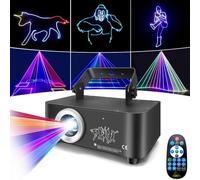 Neoglint DJ Lights, Stage Party Disco Light 3D RGB Animation with Beam Scan Effect Music Sound, Remote and DMX Control for Party, Club, Stage, Wedding, Birthday