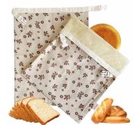 NEOHANA 2 Packs Reusable Beeswax Bread Bags,Bread Bags for Homemade Bread,Cotton Beeswax Bread Bag to Keep Fresh,Sourdough Bread Bags,Perfect Bag for Home-Baked, Large, brown