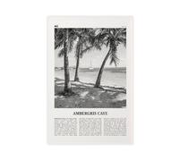 NEOHI Ambergris Caye Black And White, Belize City Map Travel Landscape Canvas Wall Art Posters And Prints Room Aesthetic Bedroom Office Decor 16x24inch(40x60cm)