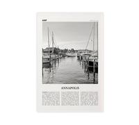 NEOHI Annapolis Black And White Harbor, Maryland, USA, United States City Map Travel Landscape Canvas Art Wall Decor Posters Home Bar Restaurant Garage Cafe Logo Gift 24x36inch(60x90cm)