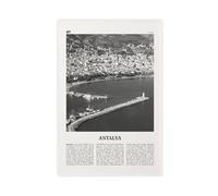 NEOHI Antalya Black And White, Turkey, Anatolia, Türkiye, Turkish City Map Travel Landscape Canvas Modern Poster Wall Art Prints Paintings Living Room Bedroom Decor 16x24inch(40x60cm)