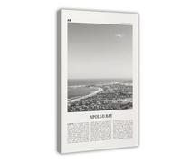 NEOHI Apollo Bay Black And White, Victoria, Australia City Map Travel Landscape Canvas Modern Poster Wall Art Prints Paintings Living Room Bedroom Decor 12x18inch(30x45cm)