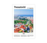 NEOHI Around World Travel Landscape of Famous European Cities - Thessaloniki Greece Canvas Modern Poster Wall Art Prints Paintings Living Room Bedroom Decor 16x24inch(40x60cm)