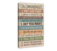 NEOHI Bible Ten Commandments Verse -Christian for Kids, Boys, Girls Bedroom-Jesus Poster Canvas Art Wall Decor Posters Home Bar Restaurant Garage Cafe Logo Gift 12x18inch(30x45cm)