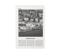 NEOHI Burlington Black And White Canada, Ontario, Canada City Map Travel Landscape Photo Canvas Modern Poster Wall Art Prints Paintings Living Room Bedroom Decor 12x18inch(30x45cm)