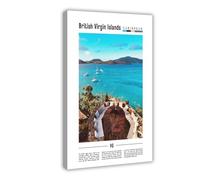 NEOHI Caribbean Travel Scenery Cityscape - British Virgin Islands Canvas Wall Art Posters And Prints Room Aesthetic Bedroom Office Decor 24x36inch(60x90cm)
