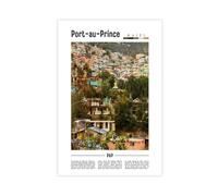 NEOHI Caribbean Travel Scenery Cityscape - Port Au Prince Haiti Canvas Wall Art Posters And Prints Room Aesthetic Bedroom Office Decor 24x36inch(60x90cm)