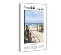 NEOHI Caribbean Travel Scenery Cityscape - San Andrés Columbia Canvas Art Wall Decor Posters Home Bar Restaurant Garage Cafe Logo Gift 12x18inch(30x45cm)