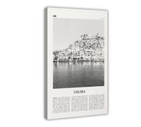 NEOHI Colima Black And White, Mexico City Map Travel Landscape Photo Canvas Modern Poster Wall Art Prints Paintings Living Room Bedroom Decor 12x18inch(30x45cm)