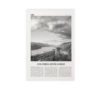 NEOHI Columbia River Gorge Black And White,city Map Travel Landscape Canvas Art Wall Decor Posters Home Bar Restaurant Garage Cafe Logo Gift 20x30inch(50x75cm)