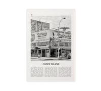 NEOHI Coney Island Black And White, Brooklyn City Map Travel Landscape Canvas Modern Poster Wall Art Prints Paintings Living Room Bedroom Decor 16x24inch(40x60cm)