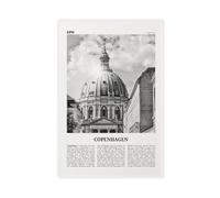NEOHI Copenhagen Black And White Church, København, Danmark, Denmark, Europe City Map Travel Landscape Canvas Modern Poster Wall Art Prints Paintings Living Room Bedroom Decor 24x36inch(60x90cm)
