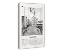 NEOHI Diyarbakir Black And White, Turkey City Map Travel Landscape Canvas Modern Poster Wall Art Prints Paintings Living Room Bedroom Decor 16x24inch(40x60cm)