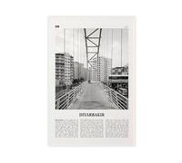 NEOHI Diyarbakir Black And White, Turkey City Map Travel Landscape Canvas Wall Art Posters And Prints Room Aesthetic Bedroom Office Decor 24x36inch(60x90cm)