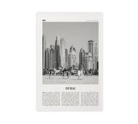 NEOHI Dubai Black And White Beach, UAE, United Arab Emirates City Map Travel Landscape Canvas Modern Poster Wall Art Prints Paintings Living Room Bedroom Decor 20x30inch(50x75cm)