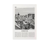NEOHI Dubrovnik Black And White, Hrvatska, Croatia, Dubrovnik-Neretva, Europe City Map Travel Landscape Canvas Modern Poster Wall Art Prints Paintings Living Room Bedroom Decor 16x24inch(40x60cm)