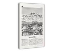 NEOHI Dushanbe Black And White, Tajikistan City Map Travel Landscape Canvas Modern Poster Wall Art Prints Paintings Living Room Bedroom Decor 24x36inch(60x90cm)
