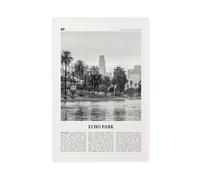 NEOHI Echo Park Black And White Skyline, Los Angeles, California City Map Travel Landscape Canvas Modern Poster Wall Art Prints Paintings Living Room Bedroom Decor 16x24inch(40x60cm)