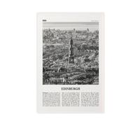 NEOHI Edinburgh Black And White Sky, Scotland, UK, United Kingdom City Map Travel Landscape Canvas Wall Art Posters And Prints Room Aesthetic Bedroom Office Decor 16x24inch(40x60cm)