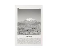 NEOHI El Alto Black And White, Bolivia, La Paz, South America City Map Travel Landscape Canvas Modern Poster Wall Art Prints Paintings Living Room Bedroom Decor 16x24inch(40x60cm)