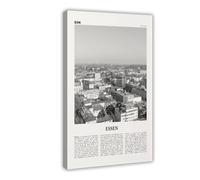 NEOHI Essen Black And White, Rhine-Ruhr, Germany, Deutschland City Map Travel Landscape Canvas Modern Poster Wall Art Prints Paintings Living Room Bedroom Decor 20x30inch(50x75cm)