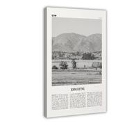 NEOHI Eswatini Black And White, Country Art, Africa City Map Travel Landscape Canvas Wall Art Posters And Prints Room Aesthetic Bedroom Office Decor 24x36inch(60x90cm)