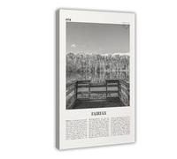 NEOHI Fairfax Black And White Virginia, USA, United States City Map Travel Landscape Canvas Modern Poster Wall Art Prints Paintings Living Room Bedroom Decor 16x24inch(40x60cm)