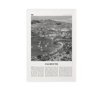 NEOHI Falmouth Black And White Antigua And Barbuda, City Map Travel Landscape Canvas Wall Art Posters And Prints Room Aesthetic Bedroom Office Decor 12x18inch(30x45cm)