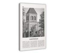 NEOHI Fayetteville Black And White Arkansas, USA City Map Travel Landscape Canvas Modern Poster Wall Art Prints Paintings Living Room Bedroom Decor 20x30inch(50x75cm)