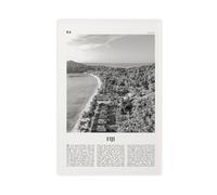 NEOHI Fiji Black And White Houses, Vanuatu Art, Viti, Levu, Suva City Map Travel Landscape Canvas Modern Poster Wall Art Prints Paintings Living Room Bedroom Decor 12x18inch(30x45cm)